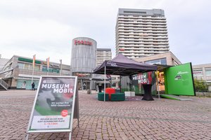 Die mobile Ausstellung in Mülheim an der Ruhr.